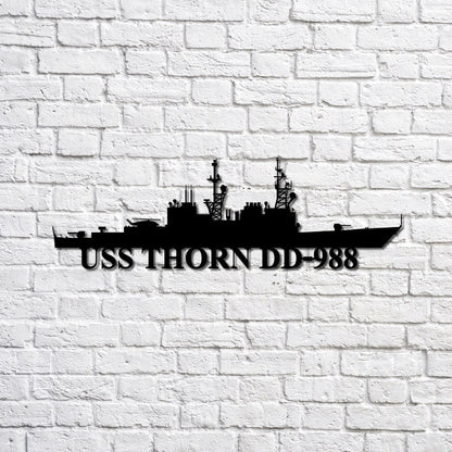 US Navy Metal Sign, Uss Thorn Dd988 Navy Ship Metal Sign, Memory Wall Metal Sign, Navy Veteran Metal Sign