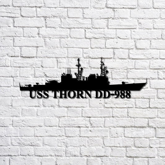 US Navy Metal Sign, Uss Thorn Dd988 Navy Ship Metal Sign, Memory Wall Metal Sign, Navy Veteran Metal Sign