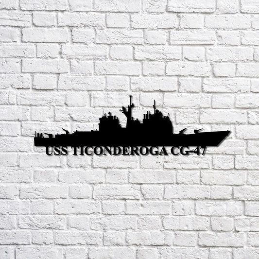 US Navy Metal Sign, Uss Ticonderoga Cg47 Navy Ship Metal Sign, Memory Wall Metal Sign, Navy Veteran Metal Sign
