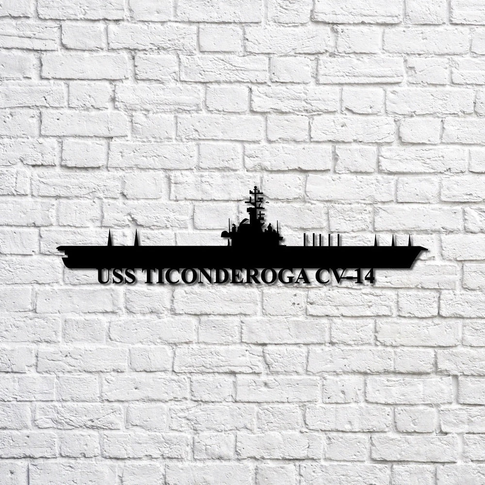 US Navy Metal Sign, Uss Ticonderoga Cv14 Navy Ship Metal Sign, Memory Wall Metal Sign, Navy Veteran Metal Sign