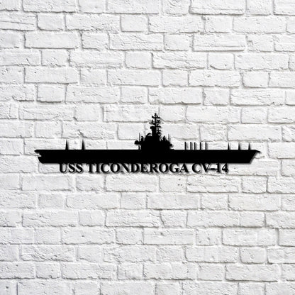US Navy Metal Sign, Uss Ticonderoga Cv14 Navy Ship Metal Sign, Memory Wall Metal Sign, Navy Veteran Metal Sign