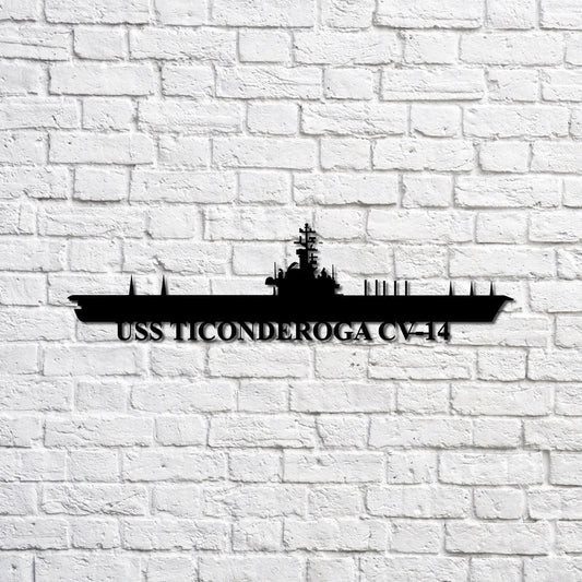 US Navy Metal Sign, Uss Ticonderoga Cv14 Navy Ship Metal Sign, Memory Wall Metal Sign, Navy Veteran Metal Sign