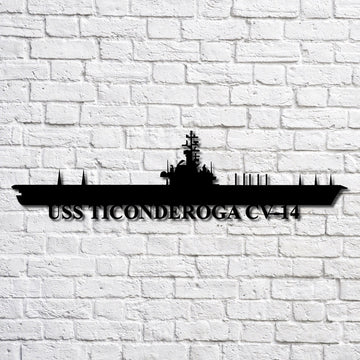 US Navy Metal Sign, Uss Ticonderoga Cv14 V2 Navy Ship Metal Art, Navy Veteran Metal Sign