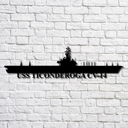 US Navy Metal Sign, Uss Ticonderoga Cv14 V2 Navy Ship Metal Art, Navy Veteran Metal Sign