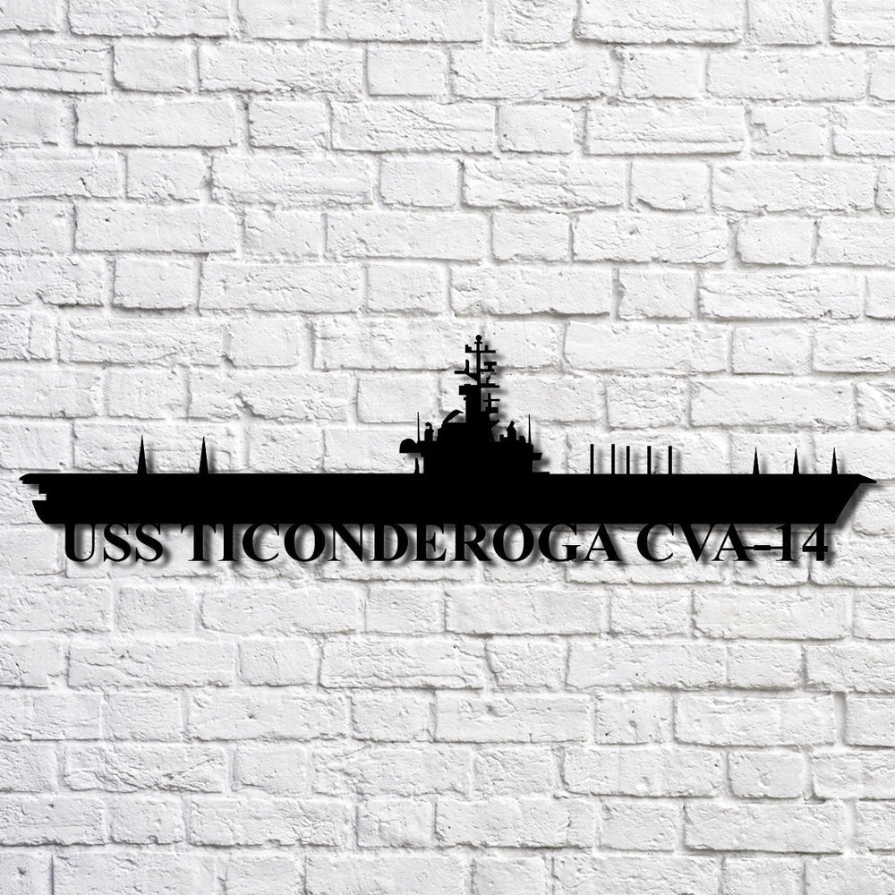 US Navy Metal Sign, Uss Ticonderoga Cva14 Navy Ship Metal Art, Navy Veteran Metal Sign
