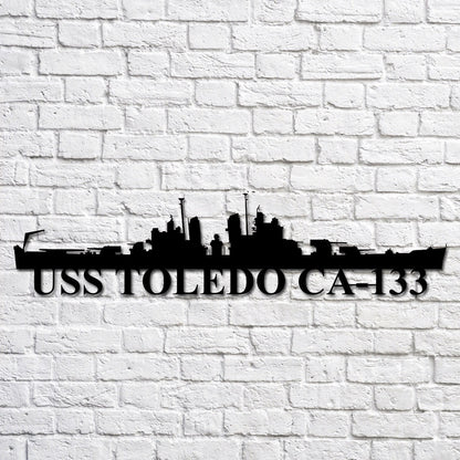 US Navy Metal Sign, Uss Toledo Ca133 Navy Ship Metal Art, Navy Veteran Metal Sign