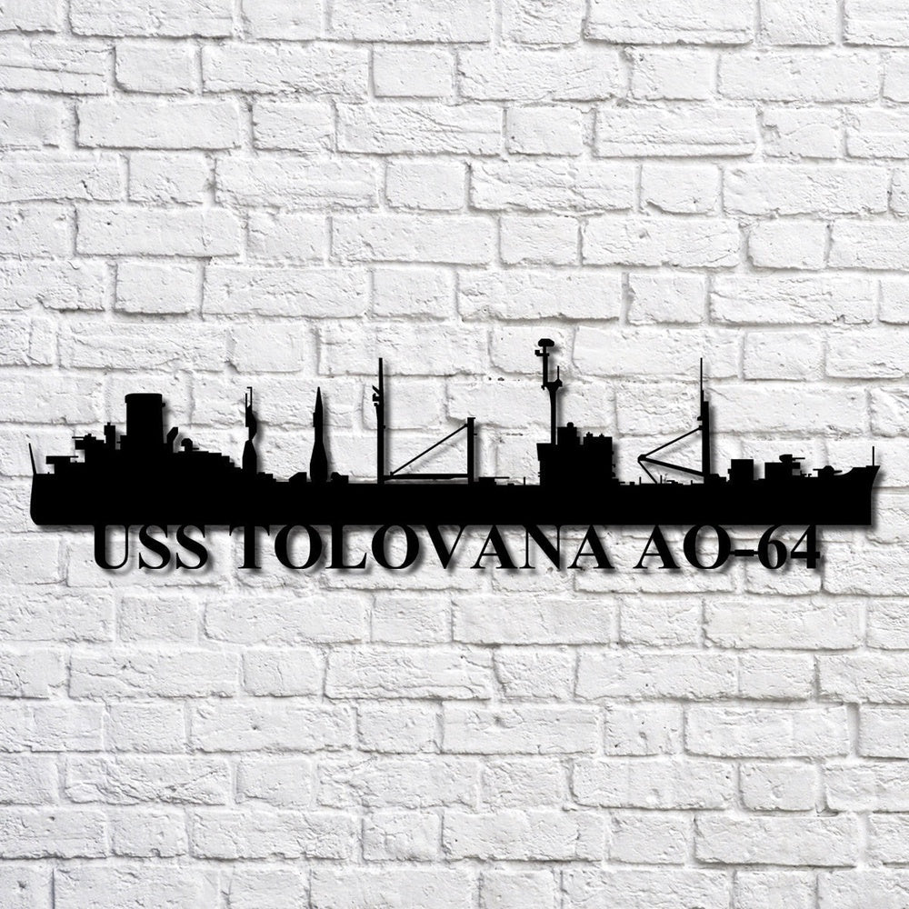 US Navy Metal Sign, Uss Tolovana Ao64 Navy Ship Metal Art, Navy Veteran Metal Sign