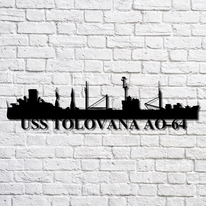 US Navy Metal Sign, Uss Tolovana Ao64 Navy Ship Metal Art, Navy Veteran Metal Sign