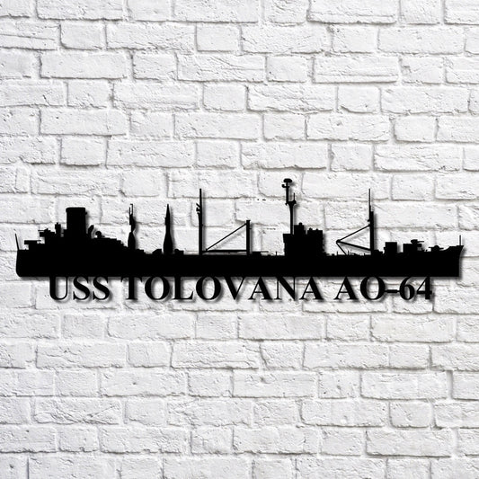 US Navy Metal Sign, Uss Tolovana Ao64 Navy Ship Metal Art, Navy Veteran Metal Sign