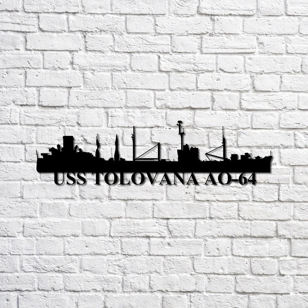 US Navy Metal Sign, Uss Tolovana Ao64 Navy Ship Metal Sign, Memory Wall Metal Sign, Navy Veteran Metal Sign