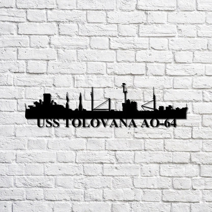 US Navy Metal Sign, Uss Tolovana Ao64 Navy Ship Metal Sign, Memory Wall Metal Sign, Navy Veteran Metal Sign