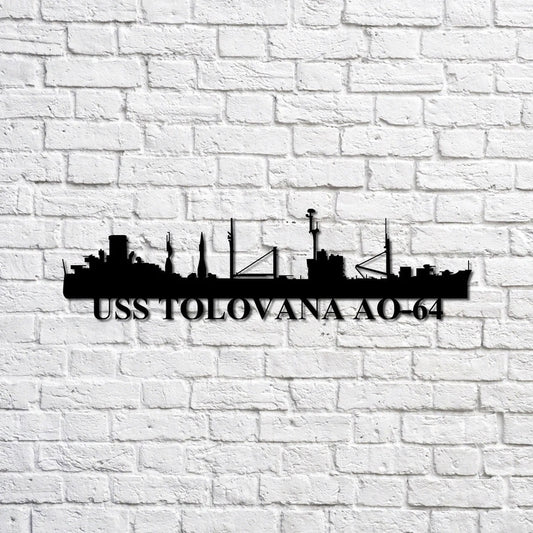 US Navy Metal Sign, Uss Tolovana Ao64 Navy Ship Metal Sign, Memory Wall Metal Sign, Navy Veteran Metal Sign