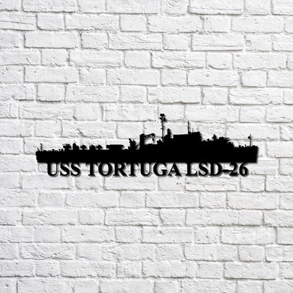 US Navy Metal Sign, Uss Tortuga Lsd26 Navy Ship Metal Sign, Memory Wall Metal Sign, Navy Veteran Metal Sign