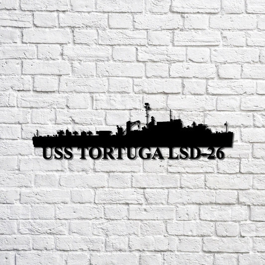 US Navy Metal Sign, Uss Tortuga Lsd26 Navy Ship Metal Sign, Memory Wall Metal Sign, Navy Veteran Metal Sign