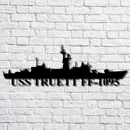 US Navy Metal Sign, Uss Truett Ff1095 Navy Ship Metal Art, Navy Veteran Metal Sign