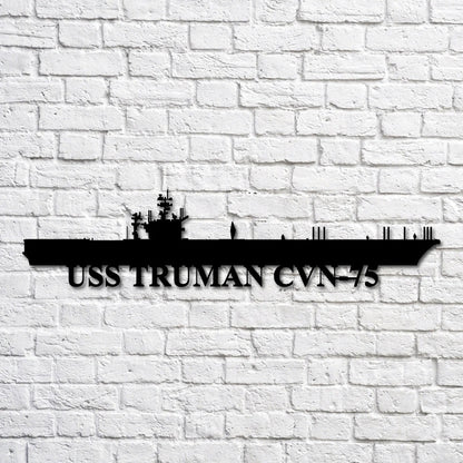 US Navy Metal Sign, Uss Truman Cvn 75 Navy Ship Metal Art, Navy Veteran Metal Sign