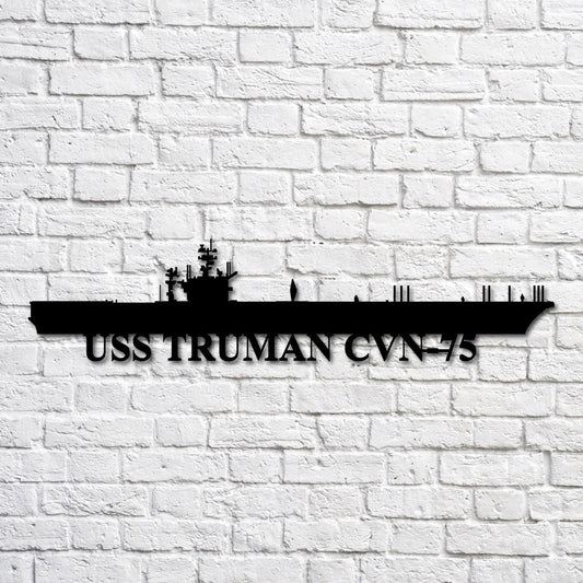 US Navy Metal Sign, Uss Truman Cvn 75 Navy Ship Metal Art, Navy Veteran Metal Sign