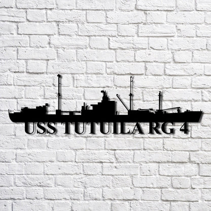 US Navy Metal Sign, Uss Tutuila Rg 4 Navy Ship Metal Art, Custom Us Navy Ship Cut Metal Sign, Navy Veteran Metal Sign