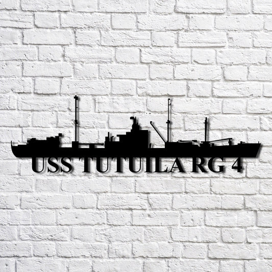 US Navy Metal Sign, Uss Tutuila Rg 4 Navy Ship Metal Art, Custom Us Navy Ship Cut Metal Sign, Navy Veteran Metal Sign