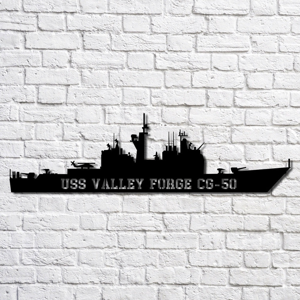 US Navy Metal Sign, Uss Valley Forge Cg50 Navy Ship Metal Art, Custom Us Navy Ship Cut Metal Sign, Navy Veteran Metal Sign