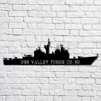 US Navy Metal Sign, Uss Valley Forge Cg50 Navy Ship Metal Art, Custom Us Navy Ship Cut Metal Sign, Navy Veteran Metal Sign