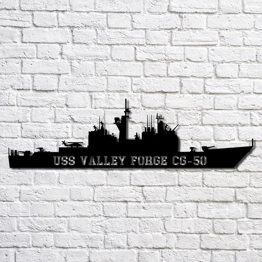 US Navy Metal Sign, Uss Valley Forge Cg50 Navy Ship Metal Art, Custom Us Navy Ship Cut Metal Sign, Navy Veteran Metal Sign
