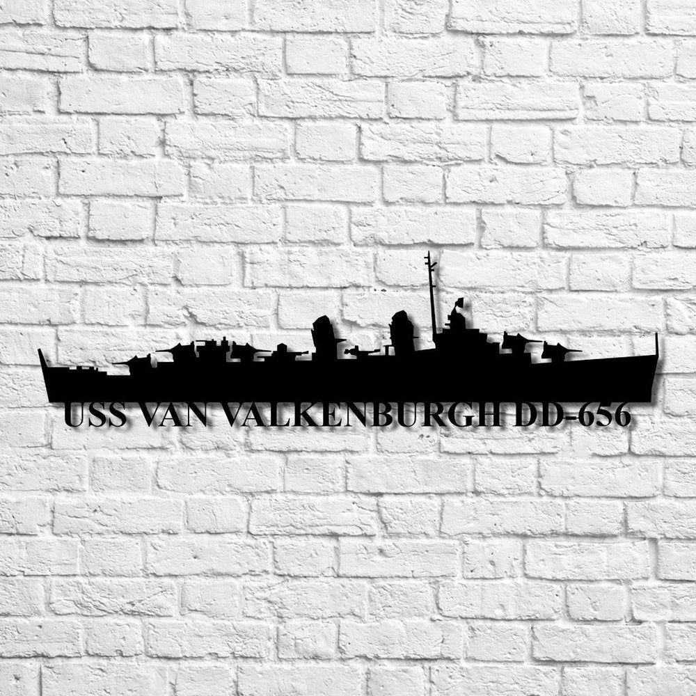 US Navy Metal Sign, Uss Van Valkenburgh Dd656 Navy Ship Metal Art, Custom Us Navy Ship Cut Metal Sign, Navy Veteran Metal Sign