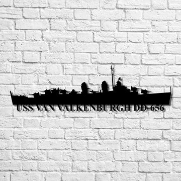 US Navy Metal Sign, Uss Van Valkenburgh Dd656 Navy Ship Metal Art, Custom Us Navy Ship Cut Metal Sign, Navy Veteran Metal Sign