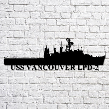 US Navy Metal Sign, Uss Vancouver Lpd2 Navy Ship Metal Art, Custom Us Navy Ship Cut Metal Sign, Navy Veteran Metal Sign