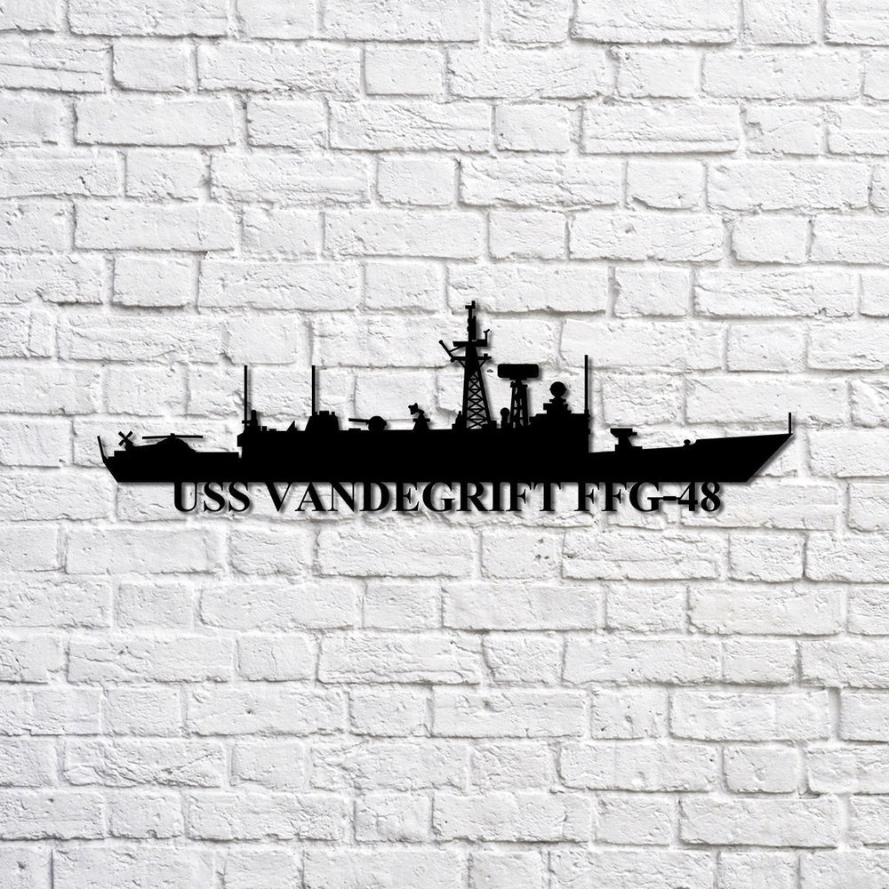 US Navy Metal Sign, Uss Vandegrift Ffg48 Navy Ship Metal Sign, Memory Wall Metal Sign, Navy Veteran Metal Sign