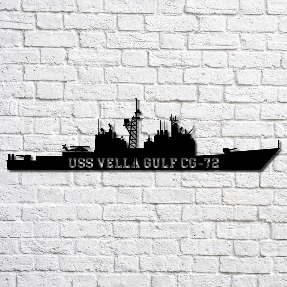 US Navy Metal Sign, Uss Vella Gulf Cg72 Navy Ship Metal Art, Custom Us ...