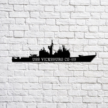 US Navy Metal Sign, Uss Vicksburg Cg69 Navy Ship Metal Sign, Memory Wall Metal Sign, Navy Veteran Metal Sign