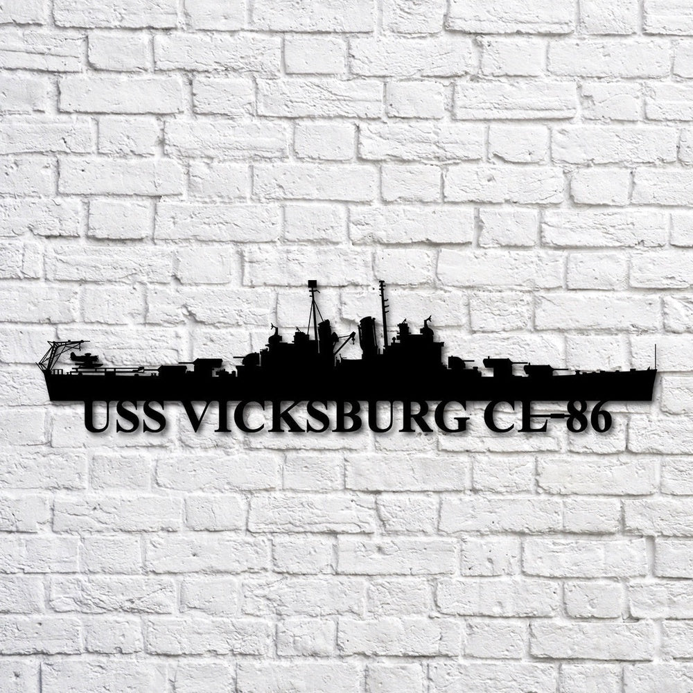 US Navy Metal Sign, Uss Vicksburg Cl86 Navy Ship Metal Art, Custom Us Navy Ship Cut Metal Sign, Navy Veteran Metal Sign