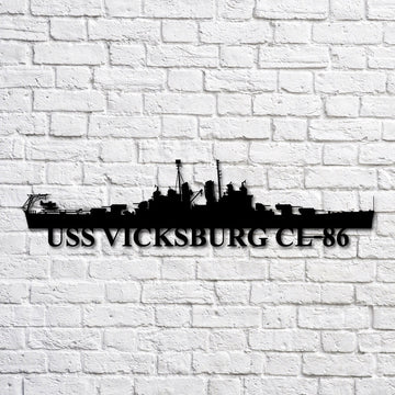 US Navy Metal Sign, Uss Vicksburg Cl86 Navy Ship Metal Art, Custom Us Navy Ship Cut Metal Sign, Navy Veteran Metal Sign