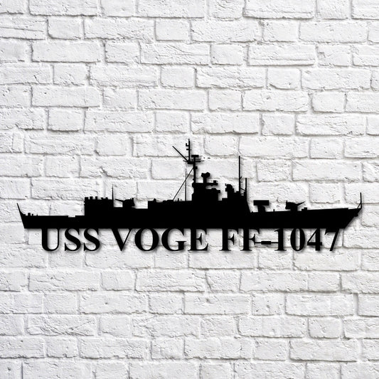 US Navy Metal Sign, Uss Voge Ff1047 Navy Ship Metal Art, Custom Us Navy Ship Cut Metal Sign, Navy Veteran Metal Sign