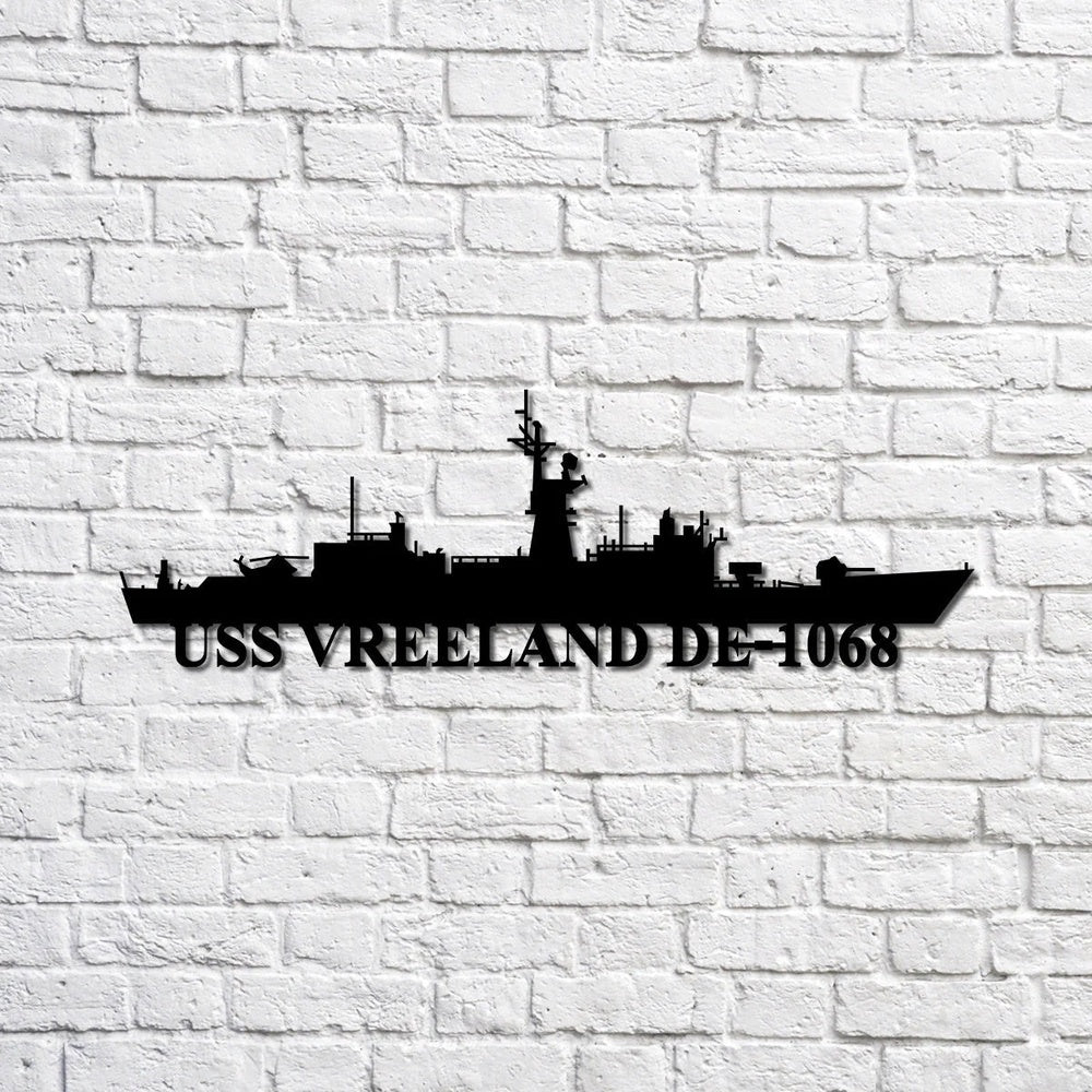 US Navy Metal Sign, Uss Vreeland De1068 Navy Ship Metal Sign, Memory Wall Metal Sign, Navy Veteran Metal Sign