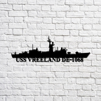 US Navy Metal Sign, Uss Vreeland De1068 Navy Ship Metal Sign, Memory Wall Metal Sign, Navy Veteran Metal Sign