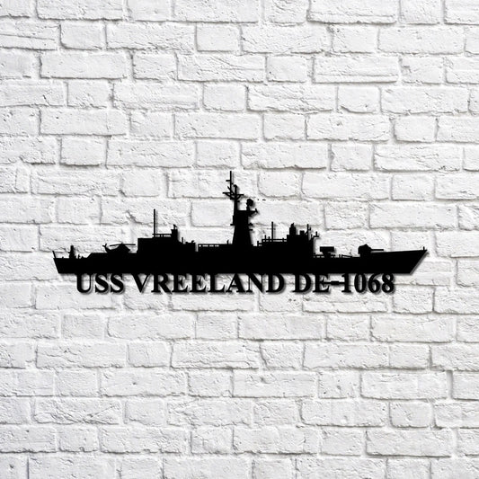 US Navy Metal Sign, Uss Vreeland De1068 Navy Ship Metal Sign, Memory Wall Metal Sign, Navy Veteran Metal Sign