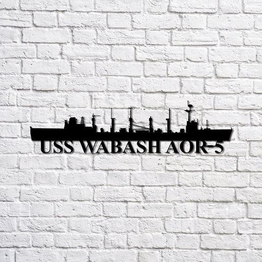US Navy Metal Sign, Uss Wabash Aor5 Navy Ship Metal Sign, Memory Wall Metal Sign, Navy Veteran Metal Sign