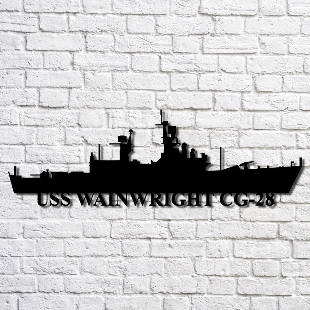 US Navy Metal Sign, Uss Wainwright Cg28 Navy Ship Metal Art, Custom Us Navy Ship Cut Metal Sign, Navy Veteran Metal Sign