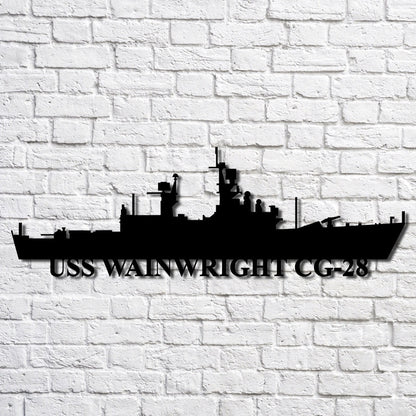 US Navy Metal Sign, Uss Wainwright Cg28 Navy Ship Metal Art, Custom Us Navy Ship Cut Metal Sign, Navy Veteran Metal Sign