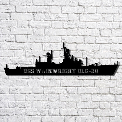 US Navy Metal Sign, Uss Wainwright Dlg28 Navy Ship Metal Art, Custom Us Navy Ship Cut Metal Sign, Navy Veteran Metal Sign