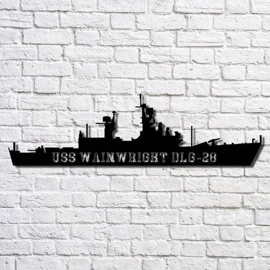 US Navy Metal Sign, Uss Wainwright Dlg28 Navy Ship Metal Art, Custom Us Navy Ship Cut Metal Sign, Navy Veteran Metal Sign