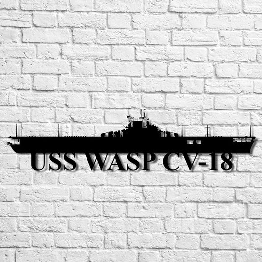 US Navy Metal Sign, Uss Wasp Cv18 Navy Ship Metal Art, Custom Us Navy Ship Cut Metal Sign, Navy Veteran Metal Sign