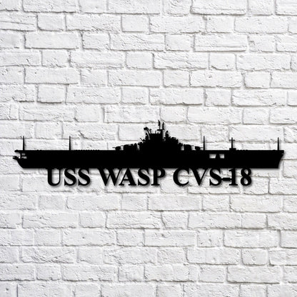 US Navy Metal Sign, Uss Wasp Cvs 18 V2 Navy Ship Metal Art, Custom Us Navy Ship Cut Metal Sign, Navy Veteran Metal Sign