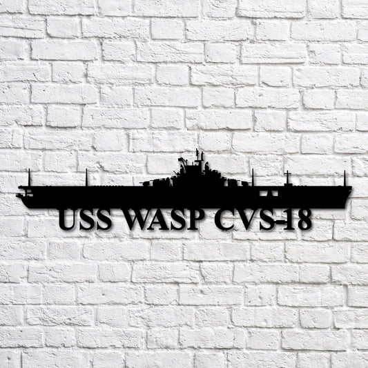 US Navy Metal Sign, Uss Wasp Cvs 18 V2 Navy Ship Metal Art, Custom Us Navy Ship Cut Metal Sign, Navy Veteran Metal Sign