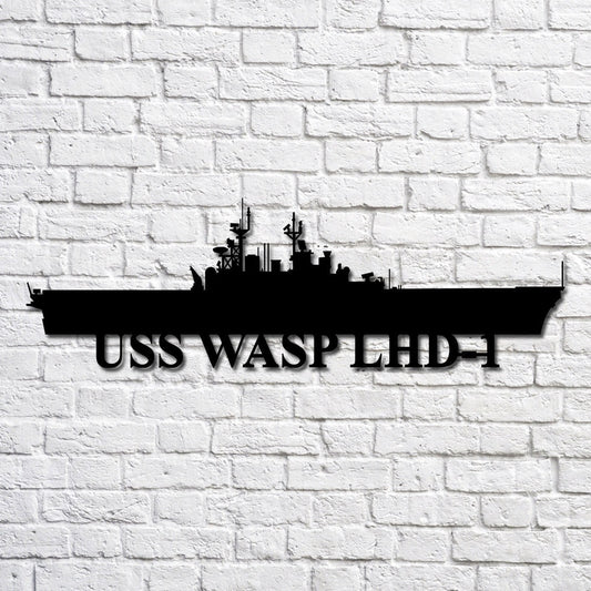 US Navy Metal Sign, Uss Wasp Lhd1 Navy Ship Metal Art, Custom Us Navy Ship Cut Metal Sign, Navy Veteran Metal Sign