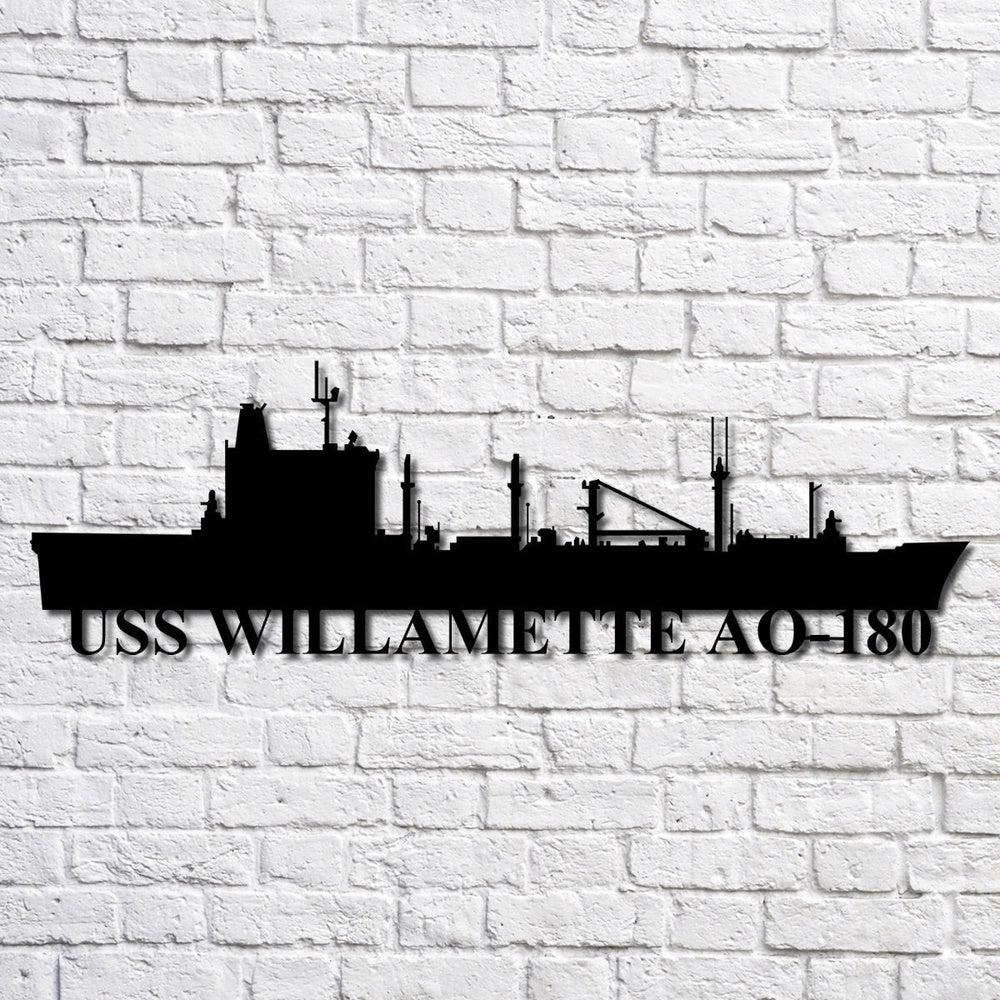US Navy Metal Sign, Uss Willamette Ao180 Navy Ship Metal Art, Custom Us Navy Ship Cut Metal Sign, Navy Veteran Metal Sign