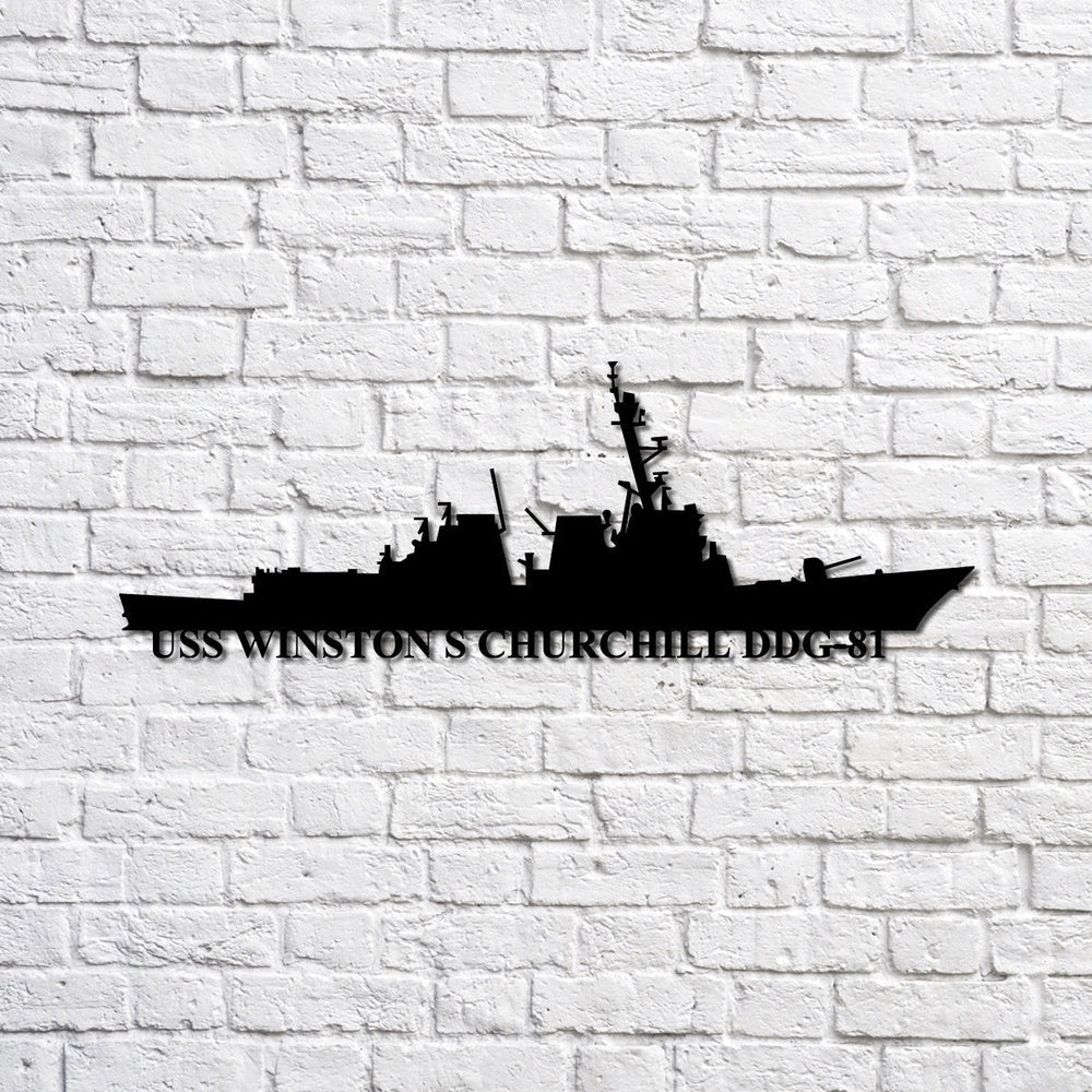US Navy Metal Sign, Uss Winston S Churchill Ddg81 Navy Ship Metal Sign, Memory Wall Metal Sign, Navy Veteran Metal Sign