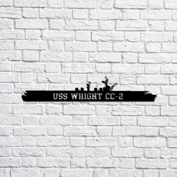 US Navy Metal Sign, Uss Wright Cc2 Navy Ship Metal Sign, Memory Wall Metal Sign, Navy Veteran Metal Sign